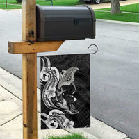 Hawaiian Manta Rays Garden Flag Tribal Hibiscus Polynesian Tattoos Black Color - Polynesian Pride