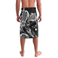 Hawaiian Manta Rays Lavalava Tribal Hibiscus Polynesian Tattoos Black Color - Polynesian Pride