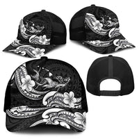 Hawaiian Manta Rays Mesh Trucker Cap Tribal Hibiscus Polynesian Tattoos Black Color - Polynesian Pride