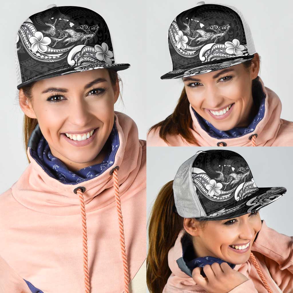 Hawaiian Manta Rays Mesh Trucker Cap Tribal Hibiscus Polynesian Tattoos Black Color - Polynesian Pride