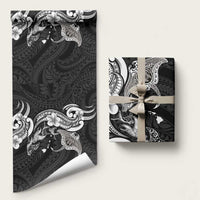 Hawaiian Manta Rays Wrapping Paper Tribal Hibiscus Polynesian Tattoos Black Color - Polynesian Pride