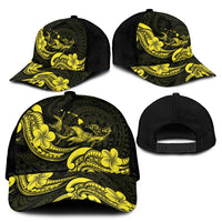 Hawaiian Manta Rays Classic Cap Tribal Hibiscus Polynesian Tattoos Yellow Color - Polynesian Pride