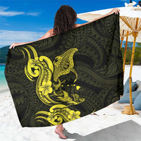 Hawaiian Manta Rays Sarong Tribal Hibiscus Polynesian Tattoos Yellow Color - Polynesian Pride