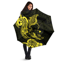 Hawaiian Manta Rays Umbrella Tribal Hibiscus Polynesian Tattoos Yellow Color - Polynesian Pride