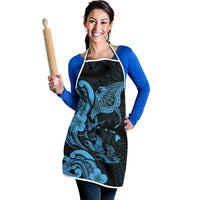Hawaiian Manta Rays Apron Tribal Hibiscus Polynesian Tattoos Blue Color - Polynesian Pride