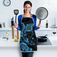 Hawaiian Manta Rays Apron Tribal Hibiscus Polynesian Tattoos Blue Color - Polynesian Pride