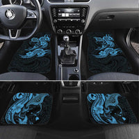 Hawaiian Manta Rays Car Mats Tribal Hibiscus Polynesian Tattoos Blue Color - Polynesian Pride