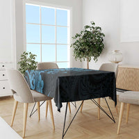 Hawaiian Manta Rays Tablecloth Tribal Hibiscus Polynesian Tattoos Blue Color - Polynesian Pride