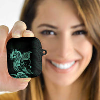 Hawaiian Manta Rays AirPods Case Tribal Hibiscus Polynesian Tattoos Turquoise Color - Polynesian Pride