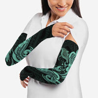 Hawaiian Manta Rays Arm Sleeves Tribal Hibiscus Polynesian Tattoos Turquoise Color - Polynesian Pride