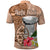 Guam Seal and Latte Stone With Ethnic Tapa Pattern Polo Shirt Peach Fuzz Color LT03 - Polynesian Pride