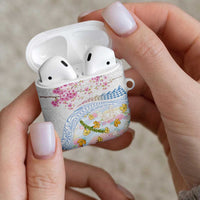 Hawaiian and Japanese Culture Together AirPods Case Tribal Motifs with Lei and Japanese Sakura Pattern LT03 - Polynesian Pride