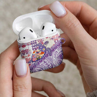 Hawaiian and Japanese Culture Together AirPods Case Tropical Honu with Japanese Elements Purple Color LT03 - Polynesian Pride