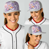 Hawaiian and Japanese Culture Together Baseball Net Cap Tropical Honu with Japanese Elements Purple Color LT03 - Polynesian Pride