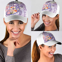 Hawaiian and Japanese Culture Together Classic Cap Tropical Honu with Japanese Elements Purple Color LT03 - Polynesian Pride