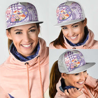 Hawaiian and Japanese Culture Together Mesh Trucker Cap Tropical Honu with Japanese Elements Purple Color LT03 - Polynesian Pride