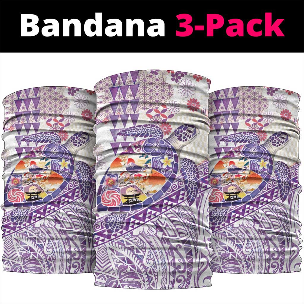 Hawaiian and Japanese Culture Together Neck Gaiter Tropical Honu with Japanese Elements Purple Color LT03 package One Size: 25*50cm Purple - Polynesian Pride