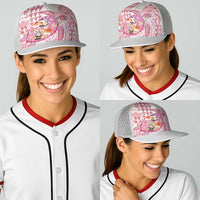Hawaiian and Japanese Culture Together Baseball Net Cap Tropical Honu with Japanese Elements Pink Color