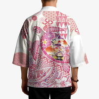 Hawaiian and Japanese Culture Together Kimono Tropical Honu with Japanese Elements Pink Color