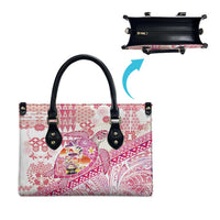 Hawaiian and Japanese Culture Together Leather Bag Tropical Honu with Japanese Elements Pink Color LT03 - Polynesian Pride