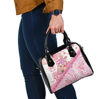 Hawaiian and Japanese Culture Together Shoulder Handbag Tropical Honu with Japanese Elements Pink Color LT03 - Polynesian Pride