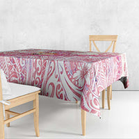 Hawaiian and Japanese Culture Together Tablecloth Tropical Honu with Japanese Elements Pink Color
