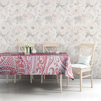 Hawaiian and Japanese Culture Together Tablecloth Tropical Honu with Japanese Elements Pink Color