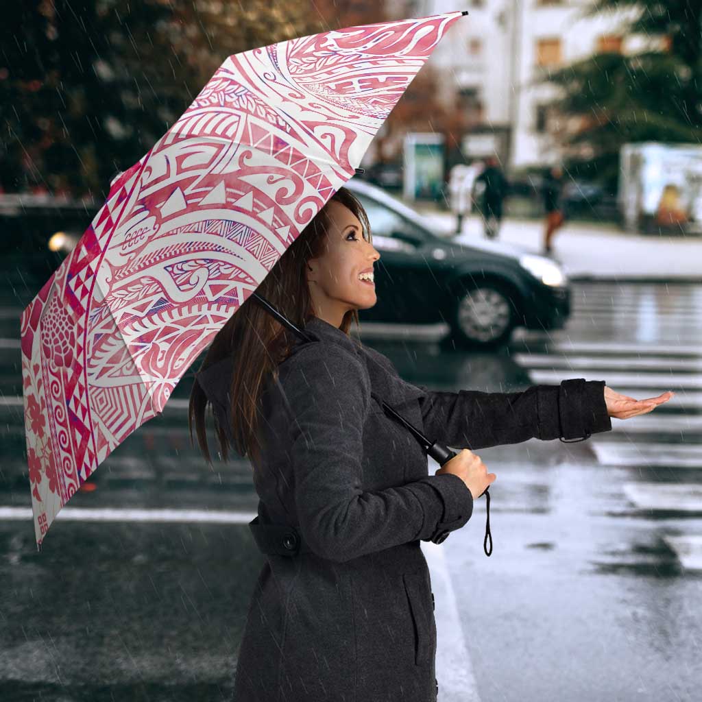 Hawaiian and Japanese Culture Together Umbrella Tropical Honu with Japanese Elements Pink Color LT03 - Polynesian Pride