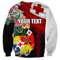 Personalised Tonga Emancipation Day Sweatshirt Flag Map and Hibiscus Flower Ngatu Pattern LT03 - Polynesian Pride