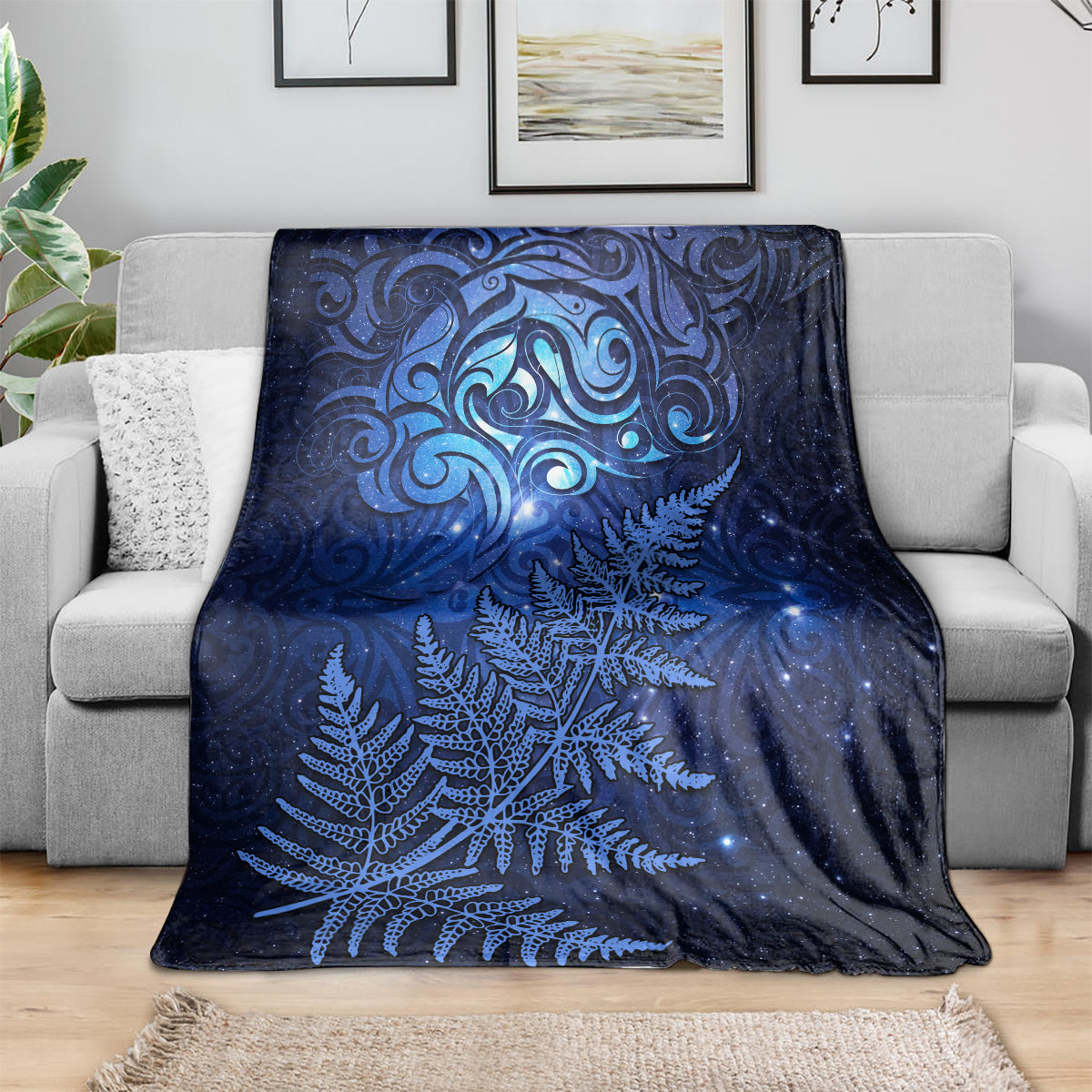 New Zealand Matariki Blanket Maori Pattern and Silver Fern LT03 - Polynesian Pride