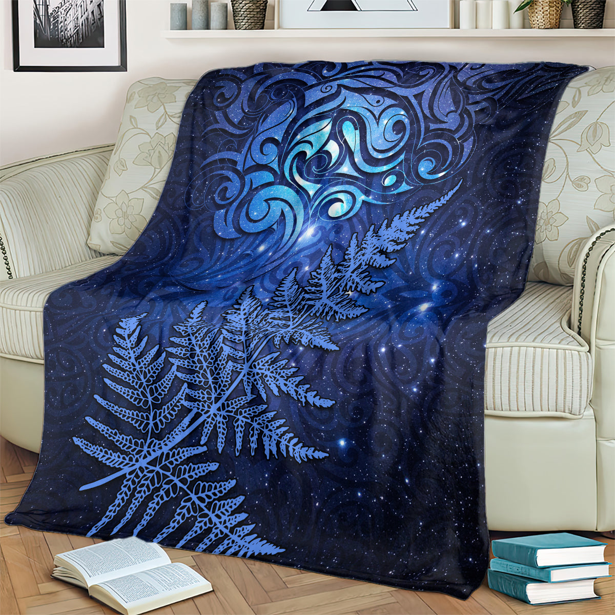 New Zealand Matariki Blanket Maori Pattern and Silver Fern LT03 - Polynesian Pride