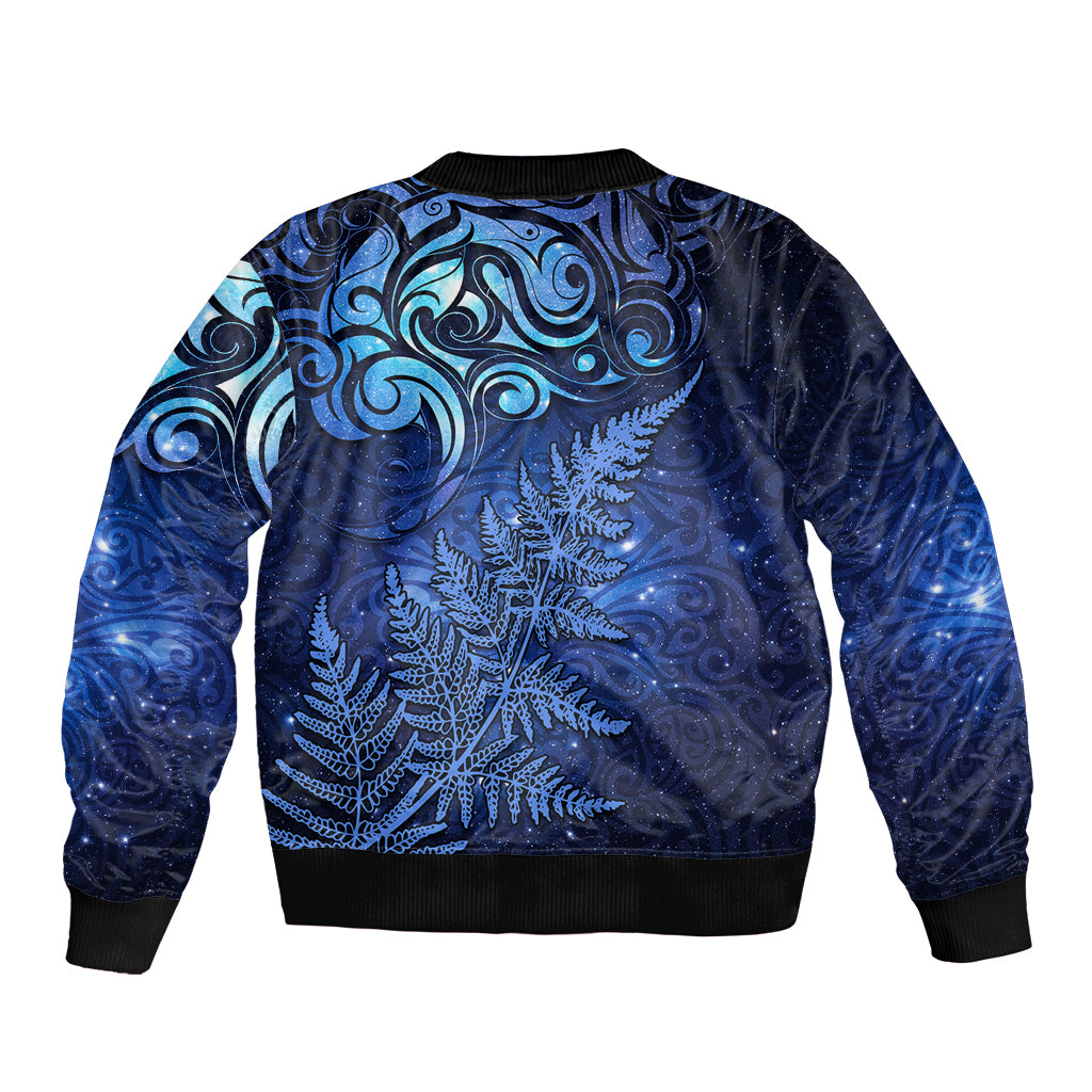 New Zealand Matariki Bomber Jacket Maori Pattern and Silver Fern LT03 - Polynesian Pride