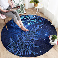 New Zealand Matariki Round Carpet Maori Pattern and Silver Fern LT03 - Polynesian Pride