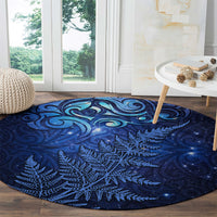 New Zealand Matariki Round Carpet Maori Pattern and Silver Fern LT03 - Polynesian Pride