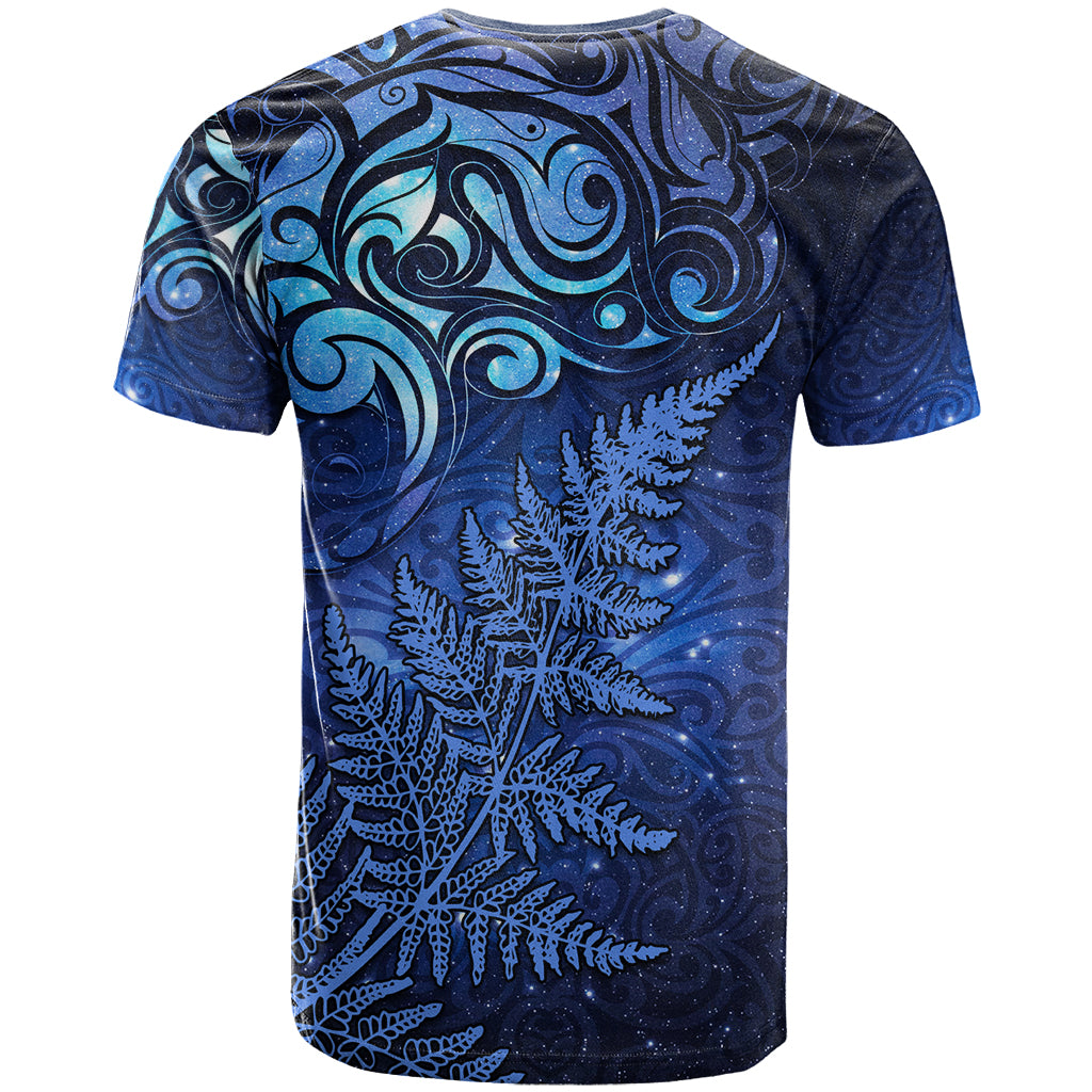 New Zealand Matariki T Shirt Maori Pattern and Silver Fern LT03 - Polynesian Pride