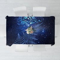 New Zealand Matariki Tablecloth Maori Pattern and Silver Fern LT03 Blue - Polynesian Pride