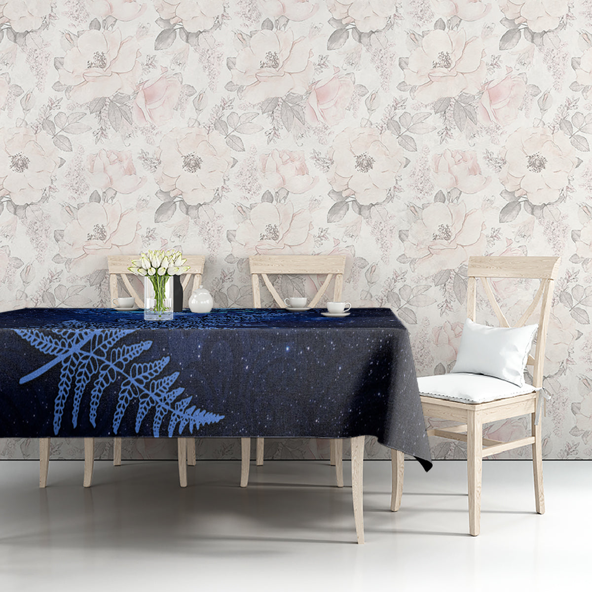New Zealand Matariki Tablecloth Maori Pattern and Silver Fern LT03 - Polynesian Pride