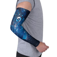 Aotearoa New Zealand New Year Arm Sleeves Tribal Koru Tattoo Blue Galaxy Maori Silver Fern