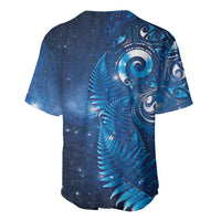 Aotearoa New Zealand New Year Baseball Jersey Tribal Koru Tattoo Blue Galaxy Maori Silver Fern LT03 - Polynesian Pride