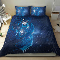 Aotearoa New Zealand New Year Bedding Set Tribal Koru Tattoo Blue Galaxy Maori Silver Fern LT03 - Polynesian Pride