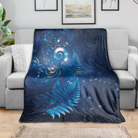 Aotearoa New Zealand New Year Blanket Tribal Koru Tattoo Blue Galaxy Maori Silver Fern LT03 - Polynesian Pride