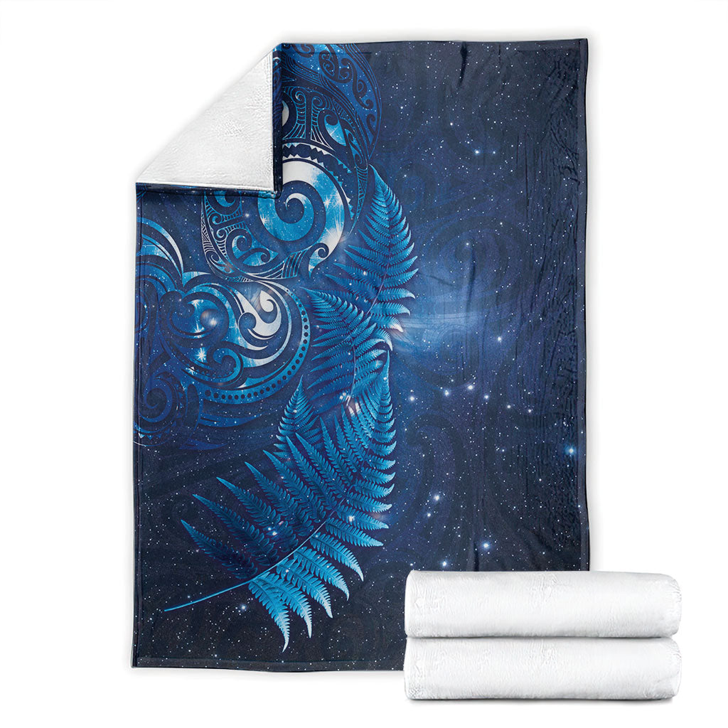 Aotearoa New Zealand New Year Blanket Tribal Koru Tattoo Blue Galaxy Maori Silver Fern LT03 - Polynesian Pride
