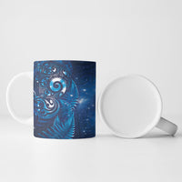 Aotearoa New Zealand New Year Ceramic Mug Tribal Koru Tattoo Blue Galaxy Maori Silver Fern LT03 - Polynesian Pride