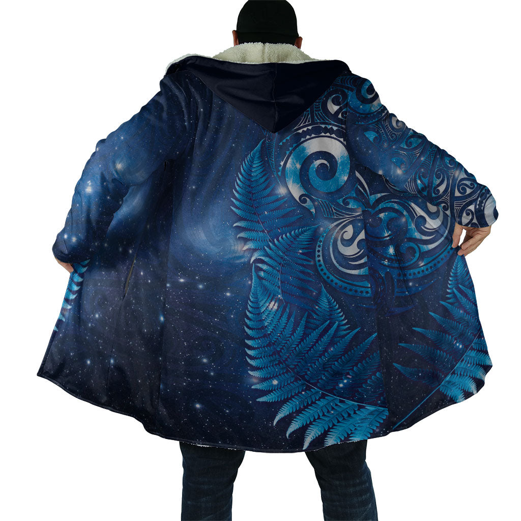 Aotearoa New Zealand New Year Cloak Tribal Koru Tattoo Blue Galaxy Maori Silver Fern LT03 - Polynesian Pride