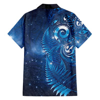 Aotearoa New Zealand New Year Hawaiian Shirt Tribal Koru Tattoo Blue Galaxy Maori Silver Fern