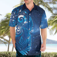 Aotearoa New Zealand New Year Hawaiian Shirt Tribal Koru Tattoo Blue Galaxy Maori Silver Fern