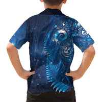 Aotearoa New Zealand New Year Hawaiian Shirt Tribal Koru Tattoo Blue Galaxy Maori Silver Fern
