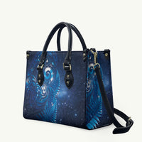 Aotearoa New Zealand New Year Leather Bag Tribal Koru Tattoo Blue Galaxy Maori Silver Fern LT03 Blue - Polynesian Pride