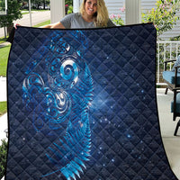 Aotearoa New Zealand New Year Quilt Tribal Koru Tattoo Blue Galaxy Maori Silver Fern LT03 Blue - Polynesian Pride