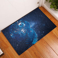 Aotearoa New Zealand New Year Rubber Doormat Tribal Koru Tattoo Blue Galaxy Maori Silver Fern LT03 - Polynesian Pride